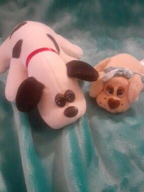 2x Pound Puppies : Tonka Dalmatian & Mary Meyer Tan Puppy dog, plush Lot